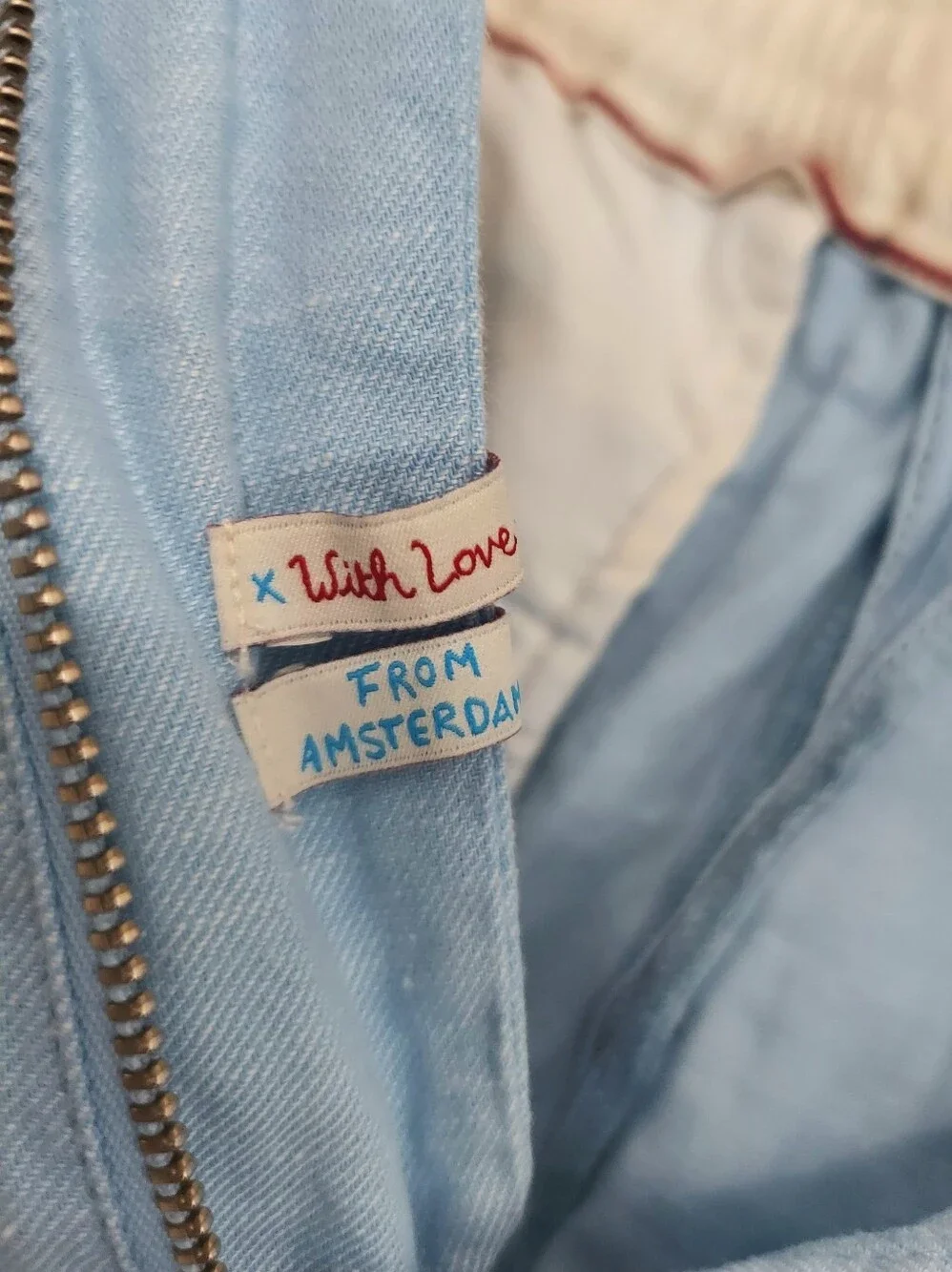 Scotch & Soda Amsterdam Fave Light Blue Organic Cotton Linen Mens Shorts XL*